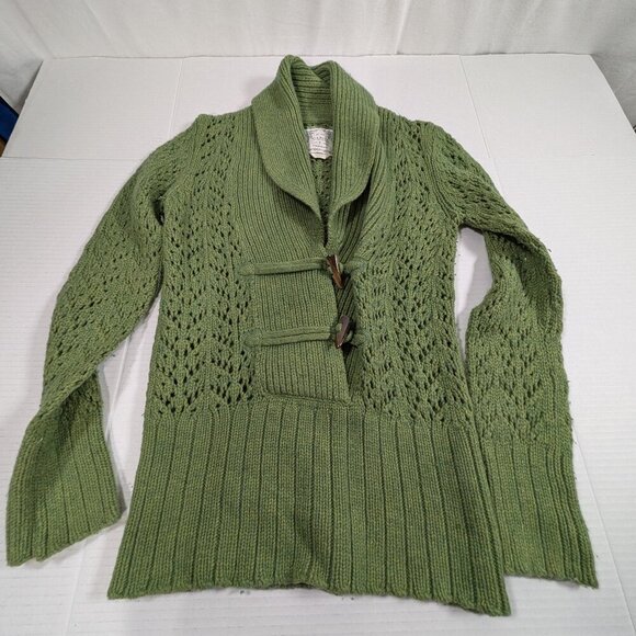 Old Navy Sweaters - Old Navy Cardigan Sweater Green Long Sleeve Shawl Collar Womens Wool/Rabbit Hair